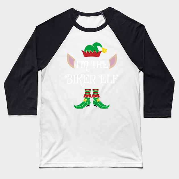 I'm The Biker Christmas Elf Baseball T-Shirt by Meteor77